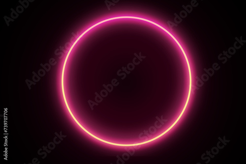 Abstract neon vibrant color circle border violet color