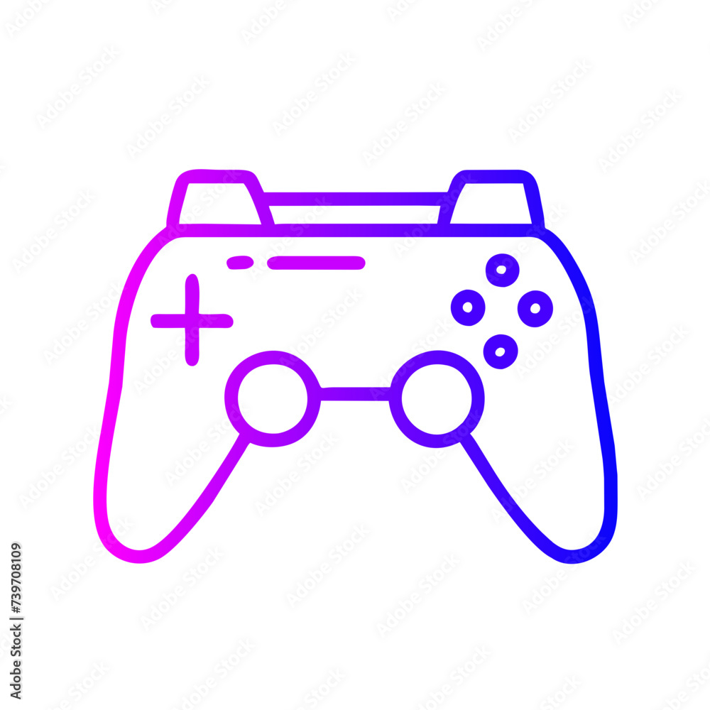 Video Game Controller Icon: Flat Symbol for Apps and Websites
