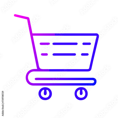 Shopping Cart Line Art Icon: Perfect for Apps and Websites