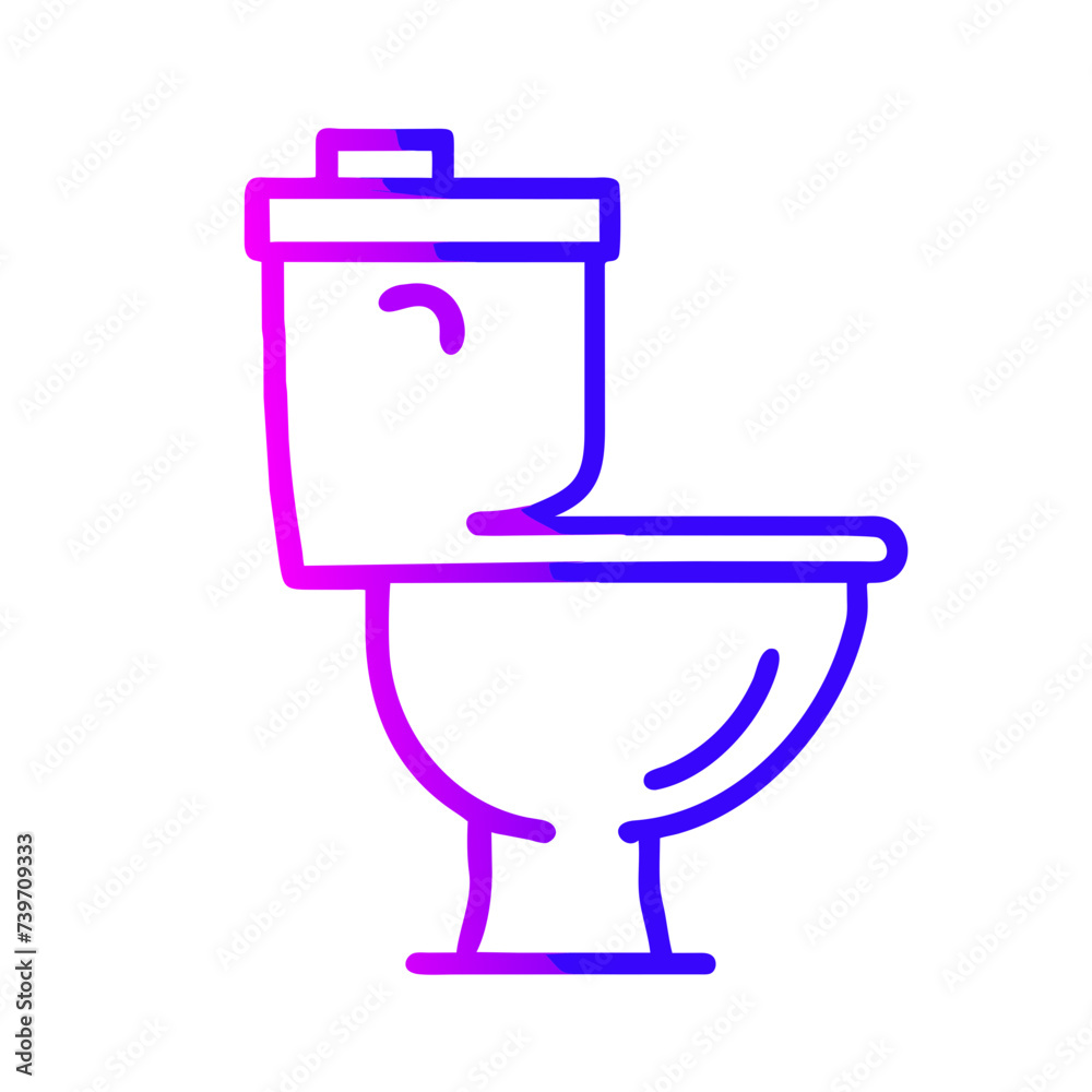 Bathroom Toilet Seat Icon: Flat Symbol for Apps and Websites
