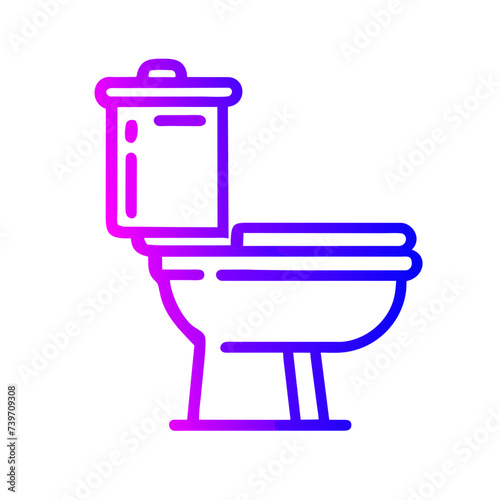 Bathroom Toilet Seat Icon: Flat Symbol for Apps and Websites
