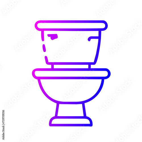Bathroom Toilet Seat Icon: Flat Symbol for Apps and Websites