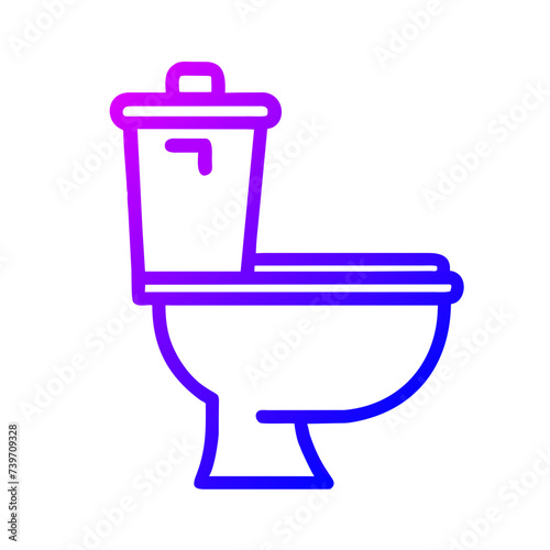 Bathroom Toilet Seat Icon: Flat Symbol for Apps and Websites