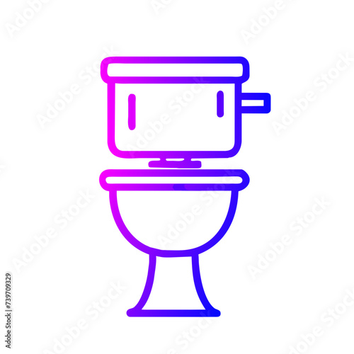 Bathroom Toilet Seat Icon: Flat Symbol for Apps and Websites
