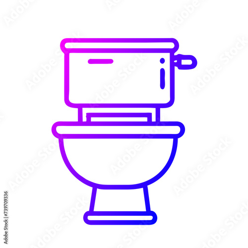 Bathroom Toilet Seat Icon: Flat Symbol for Apps and Websites