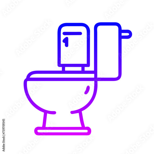 Bathroom Toilet Seat Icon: Flat Symbol for Apps and Websites