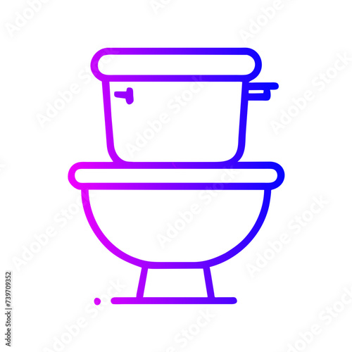 Bathroom Toilet Seat Icon: Flat Symbol for Apps and Websites