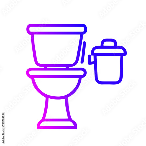 Bathroom Toilet Seat Icon: Flat Symbol for Apps and Websites