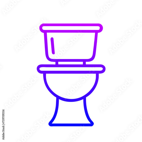Bathroom Toilet Seat Icon: Flat Symbol for Apps and Websites