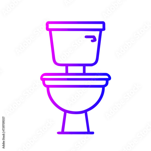 Bathroom Toilet Seat Icon: Flat Symbol for Apps and Websites