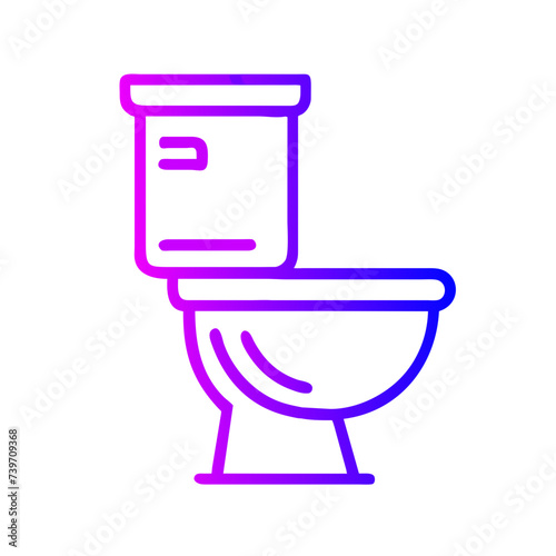 Bathroom Toilet Seat Icon: Flat Symbol for Apps and Websites