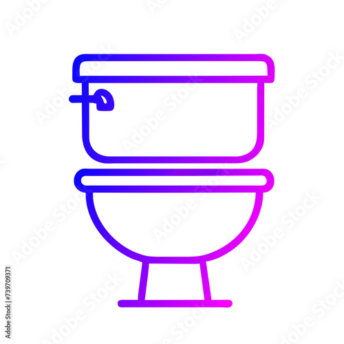 Bathroom Toilet Seat Icon: Flat Symbol for Apps and Websites