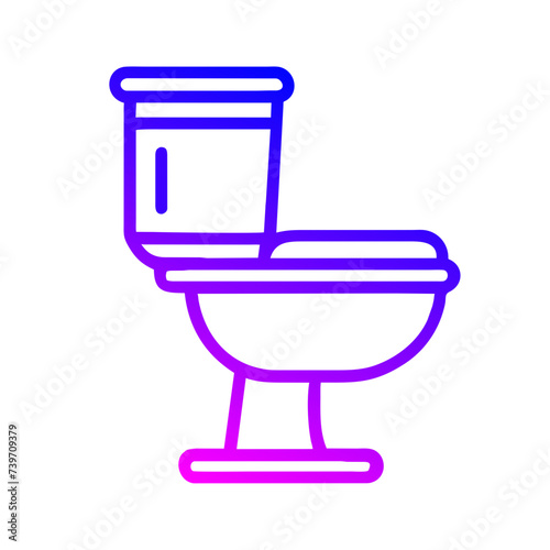 Bathroom Toilet Seat Icon: Flat Symbol for Apps and Websites
