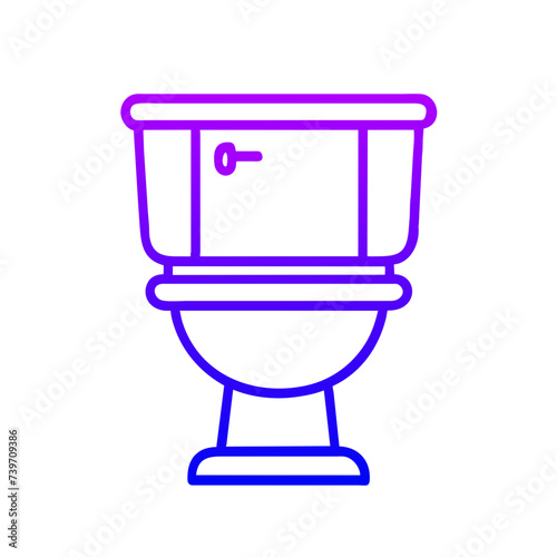 Bathroom Toilet Seat Icon: Flat Symbol for Apps and Websites