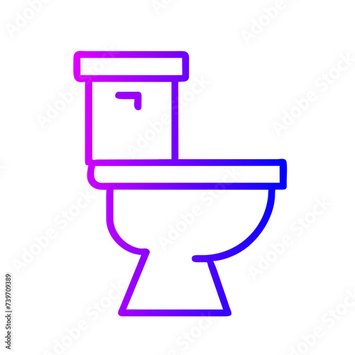 Bathroom Toilet Seat Icon: Flat Symbol for Apps and Websites