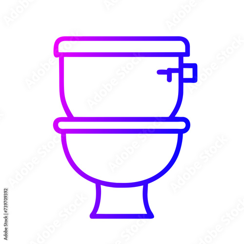 Bathroom Toilet Seat Icon: Flat Symbol for Apps and Websites