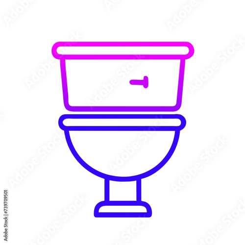 Bathroom Toilet Seat Icon: Flat Symbol for Apps and Websites