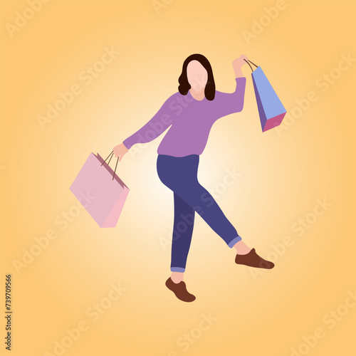 woman with shopping bags