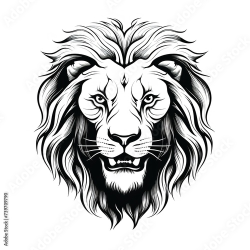 Lion Tattoo Isolated on White Background