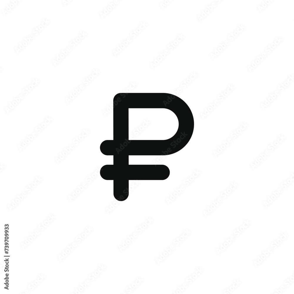 Ruble icon isolated on transparent background
