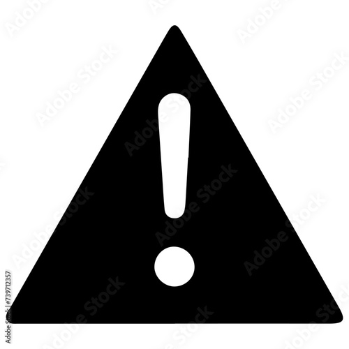 Black line Exclamation mark in triangle symbol icon outline hazard warning sign, careful, attention, danger warning sign. Vector Illustration photo
