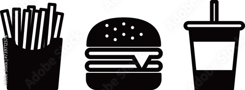 ハンバーガー　セット　アイコン
