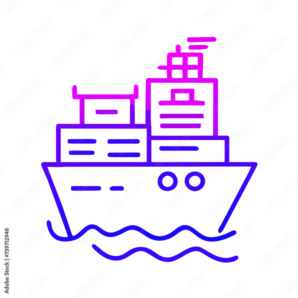 Shipping Ship Icon: Symbol of Transportation and Logistics Shipping Ship Icon: Symbol of Transportation and Logistics