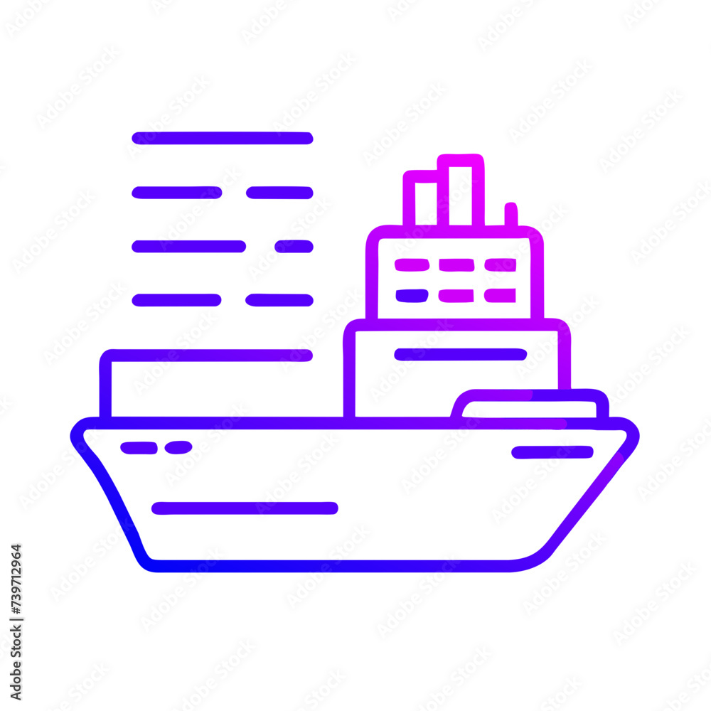 Shipping Ship Icon: Symbol of Transportation and Logistics Shipping Ship Icon: Symbol of Transportation and Logistics