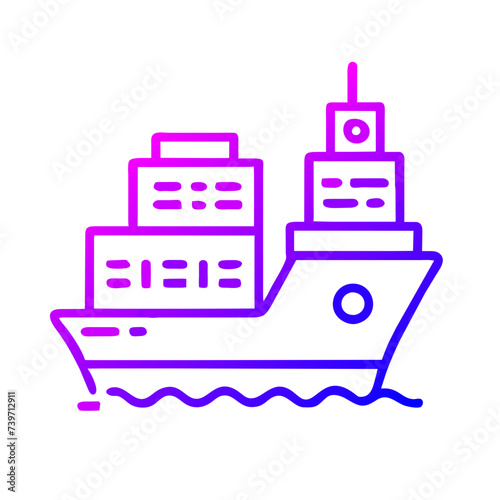 Shipping Ship Icon: Symbol of Transportation and Logistics