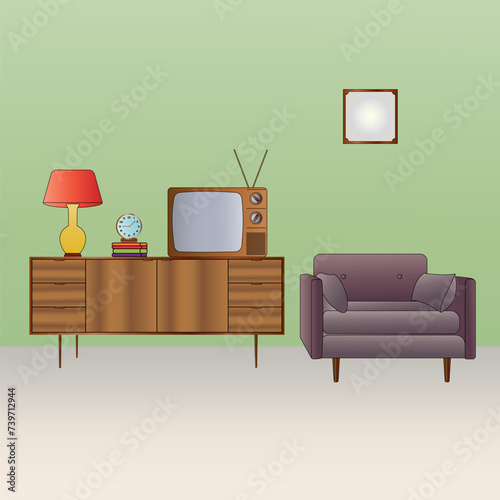 Vintage living interior decoration