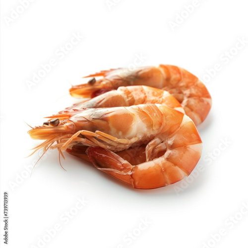 shrimps on white background