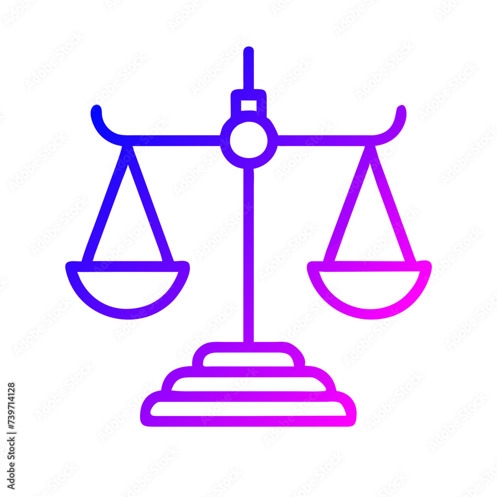 Scale of Justice Flat Icon: Ideal for Apps and Websites Scale of Justice Flat Icon: Ideal for Apps and Websites