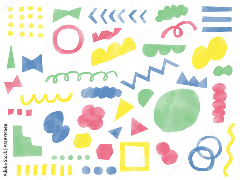 幾何学模様水彩セット