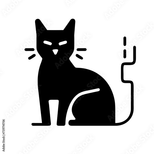 Cat Silhouette Icon: Simple and Elegant Representation of a Feline Figure