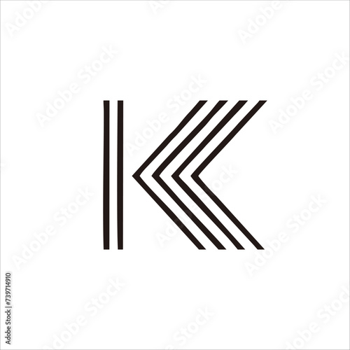 Print design the letter K logo for your brand and company name
