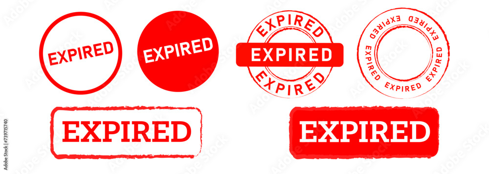 expired red rectangle and circle stamp logo label sticker sign information deadline time product expired red rectangle and circle stamp logo label sticker sign information deadline time product