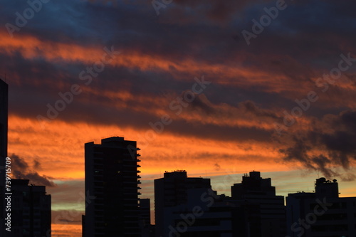 city skyline at sunset © firehide