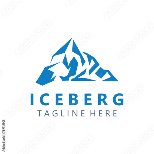 Iceberg Logo Design,simple ice mountain landscape Template vector