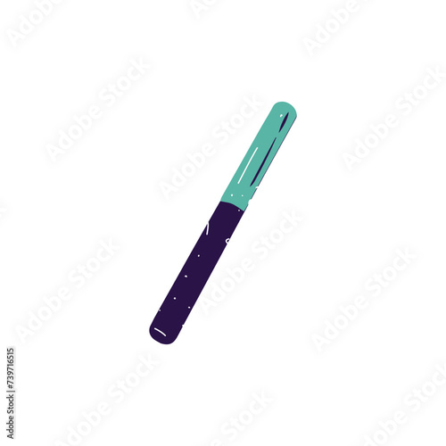 Bright eyeliner. Moisturizing lipstick, glossy balm. Green lip pencil. Makeup tools, beauty product, visage supplies. Cosmetics for face care. Flat isolated vector illustration on white background