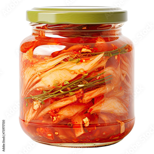 Kimchi, isolated on transparent background, Korean food 