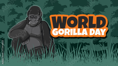 Vector graphic of a gorilla for World Gorilla Day