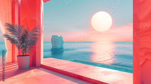 sunset on the beach photo