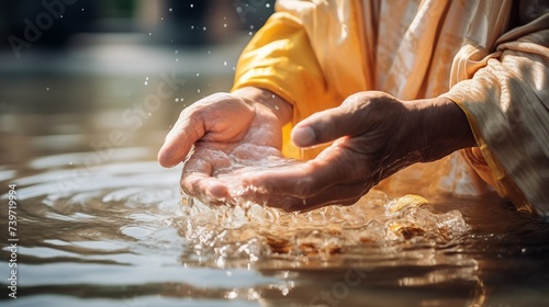 Sacred rituals: Traditional water blessings conducted by monks, symbolizing purification, spiritual renewal, and the harmonious connection between individuals and the divine.
 photo