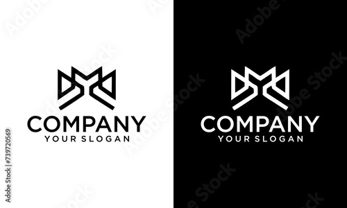 Creative Letter M line logo design. Linear creative minimal monochrome monogram symbol. Universal elegant vector sign design. Premium business logotype. Graphic alphabet symbol for corporate business