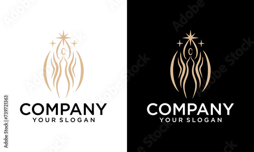 Creative Women health and wellness vector logo design template.