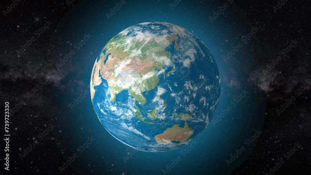 Cinematic video background showcases Realistic Globe rotating, zooming in on Taiwan country | realistic Earth rotating and zooming in on Taiwan Country video background in 4K