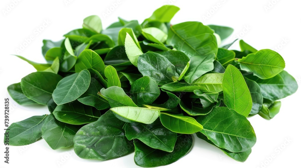 Decorative green leaves. Generative AI Decorative green leaves. Generative AI