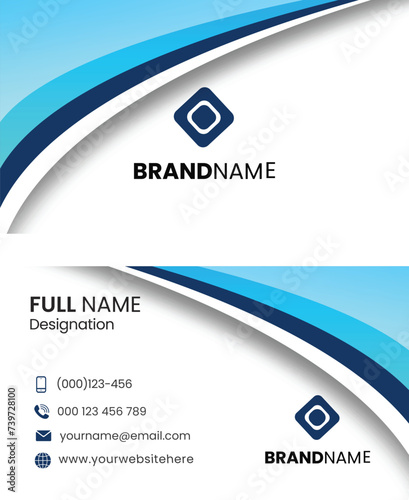 vector business card design with wave shapes © HAMIDA