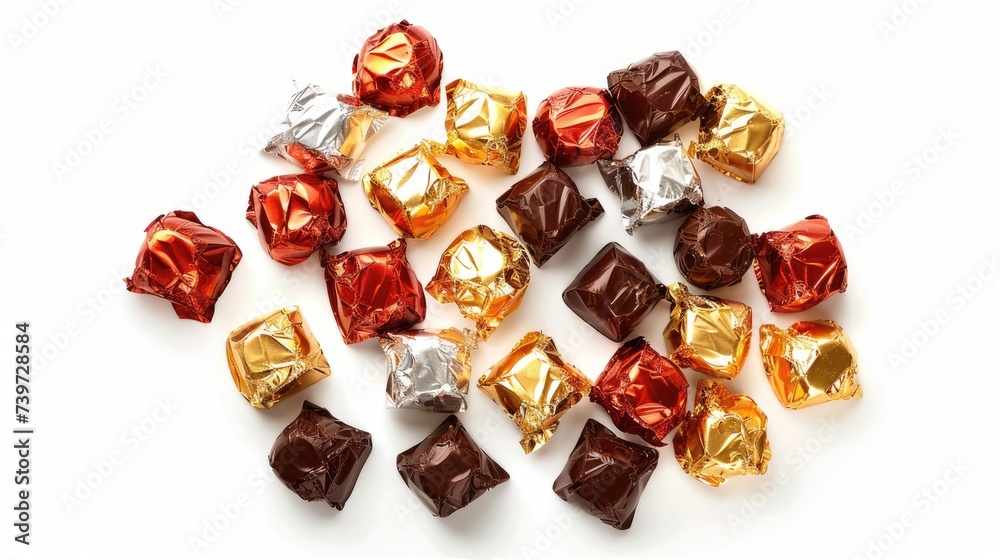 Foil-wrapped chocolates. Generative AI