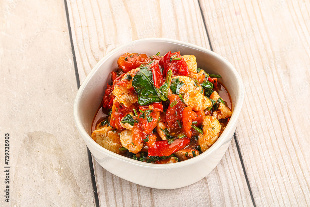 Chicken with tomato and spinach Chicken with tomato and spinach